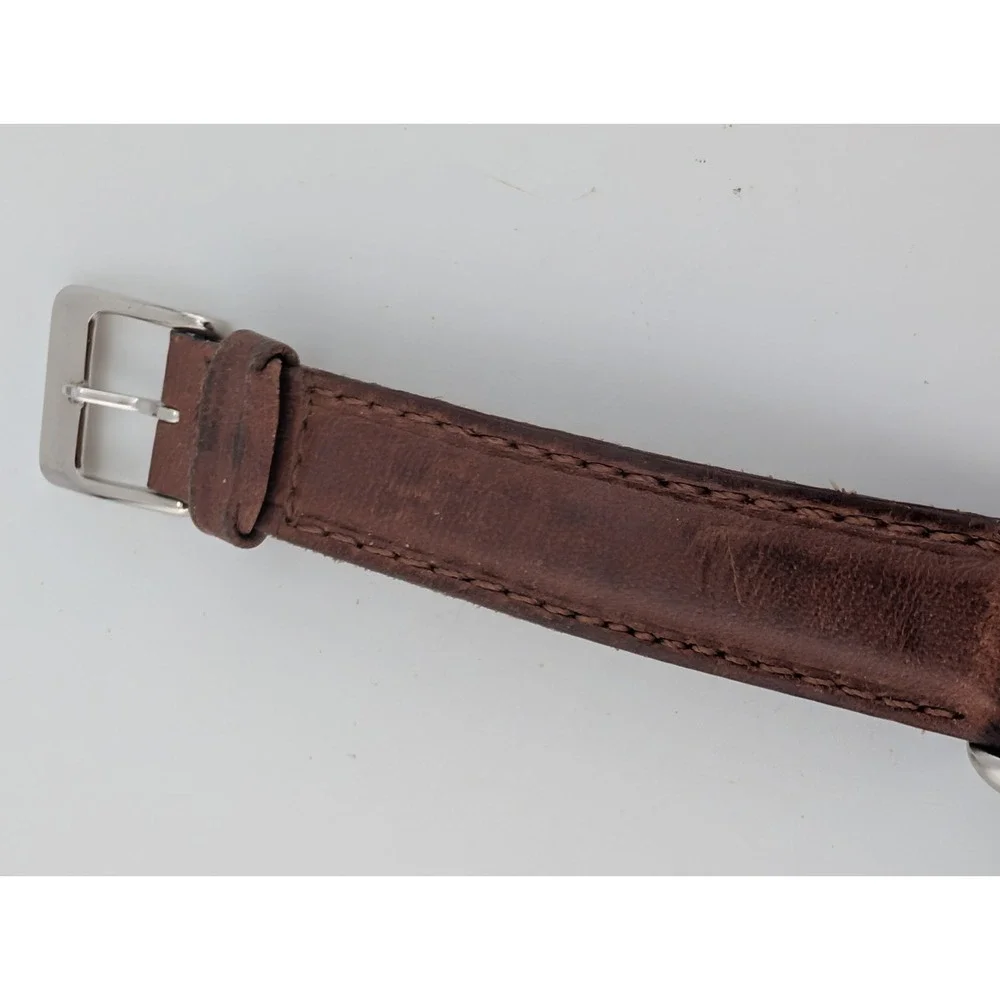 Vintage Monet Women's Watch 25mm Case Brown Leather Band- New Battery